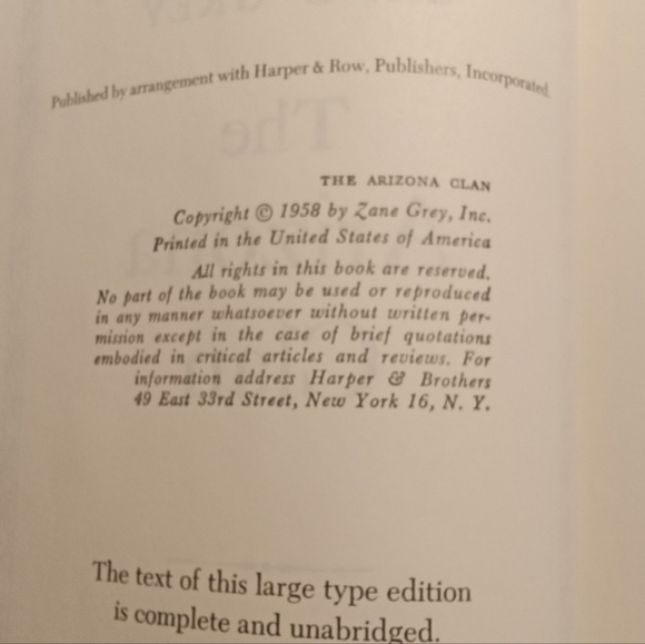 ZANE GREY "THE ARIZONA CLAN" - Picture 3 of 4